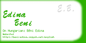 edina beni business card